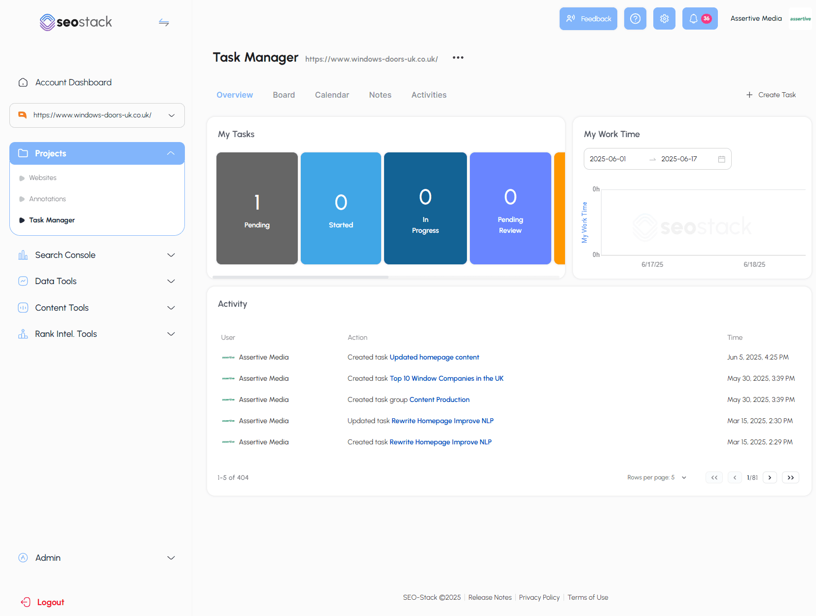 Project Management Dashboard