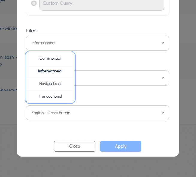Select Query & Intent