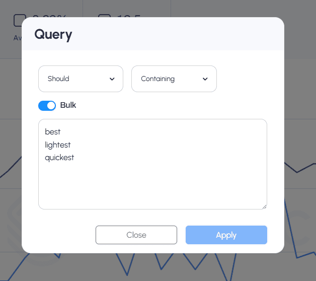 Bulk Filter Operations